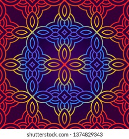Decorative Geometric Ornament. Seamless Pattern. Vector Illustration. Tribal Ethnic Arabic, Indian, Motif. For Interior Design, Wallpaper