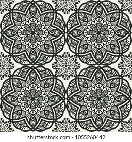 decorative geometric ornament. Seamless vector illustration. Floral style.