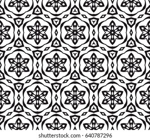 decorative geometric ornament. Seamless vector illustration. Floral style.