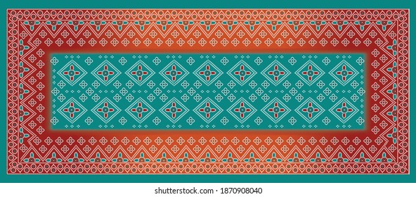 decorative geometric patoda Bandhani stole background design