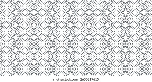 Padrão geométrico decorativo com motivos de diamante angular e acentos lineares. Repetindo design moderno perfeito para arte, fundos ou aplicações digitais.