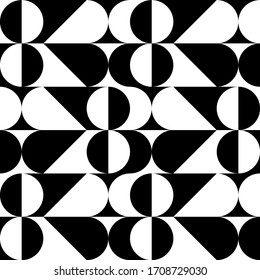 Decorative geometric pattern of black and white shapes. Abstraction ornament  