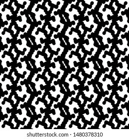 Decorative geometric pattern embroidered with black on white. Decoration. Textile. Paper. Tile. Vector illustration.