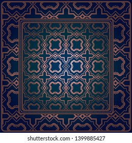 Decorative geometric pattern for fashion print. For tablecloth or bandanna design. Vector illustration.