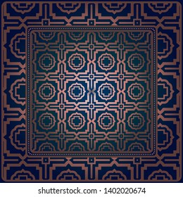 Decorative geometric pattern for fashion print. For tablecloth or bandanna design. Vector illustration.