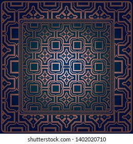 Decorative geometric pattern for fashion print. For tablecloth or bandanna design. Vector illustration.