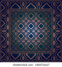 Decorative geometric pattern for fashion print. For tablecloth or bandanna design. Vector illustration.
