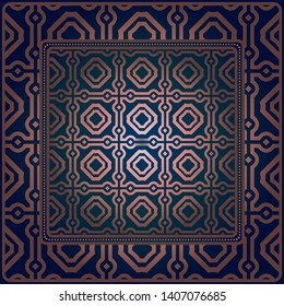 Decorative geometric pattern for fashion print. For tablecloth or bandanna design. Vector illustration.