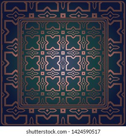 Decorative geometric pattern for fashion print. For tablecloth or bandanna design. Vector illustration.