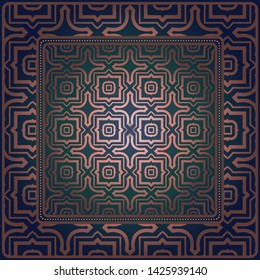Decorative geometric pattern for fashion print. For tablecloth or bandanna design. Vector illustration.