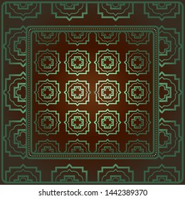 Decorative geometric pattern for fashion print. For tablecloth or bandanna design. Vector illustration.