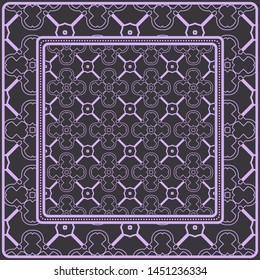 Decorative geometric pattern for fashion print. For tablecloth or bandanna design. Vector illustration.