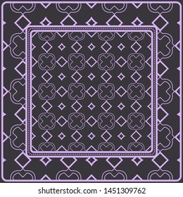 Decorative geometric pattern for fashion print. For tablecloth or bandanna design. Vector illustration.