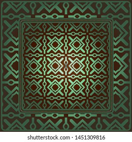 Decorative geometric pattern for fashion print. For tablecloth or bandanna design. Vector illustration.