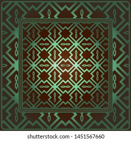 Decorative geometric pattern for fashion print. For tablecloth or bandanna design. Vector illustration.