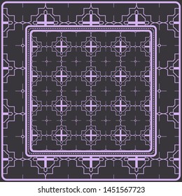 Decorative geometric pattern for fashion print. For tablecloth or bandanna design. Vector illustration.
