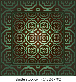 Decorative geometric pattern for fashion print. For tablecloth or bandanna design. Vector illustration.
