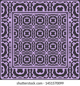 Decorative geometric pattern for fashion print. For tablecloth or bandanna design. Vector illustration.