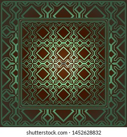 Decorative geometric pattern for fashion print. For tablecloth or bandanna design. Vector illustration.