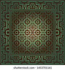 Decorative geometric pattern for fashion print. For tablecloth or bandanna design. Vector illustration.