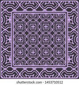 Decorative geometric pattern for fashion print. For tablecloth or bandanna design. Vector illustration.