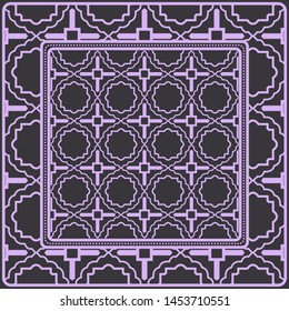 Decorative geometric pattern for fashion print. For tablecloth or bandanna design. Vector illustration.