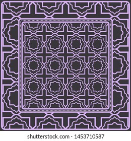 Decorative geometric pattern for fashion print. For tablecloth or bandanna design. Vector illustration.