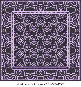 Decorative geometric pattern for fashion print. For tablecloth or bandanna design. Vector illustration.