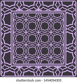 Decorative geometric pattern for fashion print. For tablecloth or bandanna design. Vector illustration.