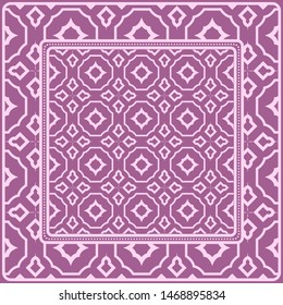 Decorative geometric pattern for fashion print. For tablecloth or bandanna design. Vector illustration.