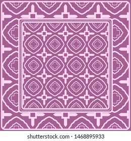 Decorative geometric pattern for fashion print. For tablecloth or bandanna design. Vector illustration.