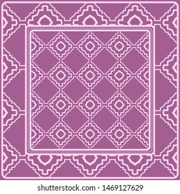 Decorative geometric pattern for fashion print. For tablecloth or bandanna design. Vector illustration.