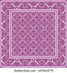 Decorative geometric pattern for fashion print. For tablecloth or bandanna design. Vector illustration.