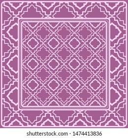 Decorative geometric pattern for fashion print. For tablecloth or bandanna design. Vector illustration.