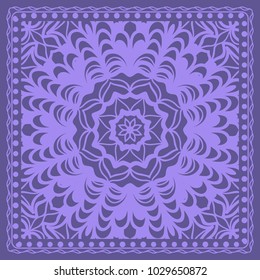 Decorative Geometric Pattern With Round Ornament in Ethnic Style. Abstract Floral Mandala Art. vector illustration. For Fashion Background, Wallpaper, Home Decor, Interior Design