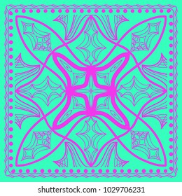 Decorative Geometric Pattern With Round Ornament in Ethnic Style. Abstract Floral Mandala Art. vector illustration. For Fashion Background, Wallpaper, Home Decor, Interior Design