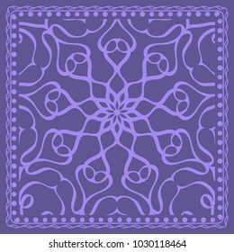 Decorative Geometric Pattern With Round Ornament in Ethnic Style. Abstract Floral Mandala Art. vector illustration. For Fashion Background, Wallpaper, Home Decor, Interior Design