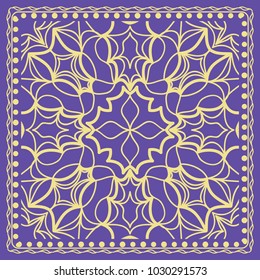 Decorative Geometric Pattern With Round Ornament in Ethnic Style. Abstract Floral Mandala Art. vector illustration. For Fashion Background, Wallpaper, Home Decor, Interior Design