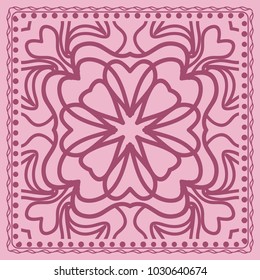 Decorative Geometric Pattern With Round Ornament in Ethnic Style. Abstract Floral Mandala Art. vector illustration. For Fashion Background, Wallpaper, Home Decor, Interior Design