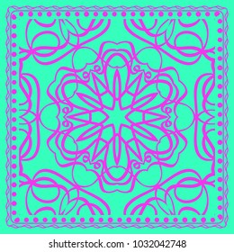 Decorative Geometric Pattern With Round Ornament in Ethnic Style. Abstract Floral Mandala Art. vector illustration. For Fashion Background, Wallpaper, Home Decor, Interior Design