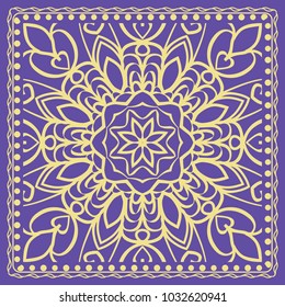 Decorative Geometric Pattern With Round Ornament in Ethnic Style. Abstract Floral Mandala Art. vector illustration. For Fashion Background, Wallpaper, Home Decor, Interior Design