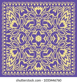 Decorative Geometric Pattern With Round Ornament in Ethnic Style. Abstract Floral Mandala Art. vector illustration. For Fashion Background, Wallpaper, Home Decor, Interior Design
