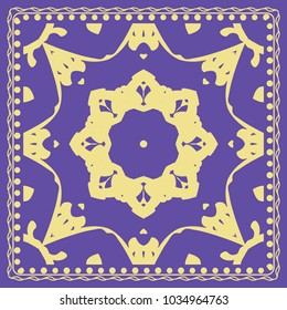 Decorative Geometric Pattern With Round Ornament in Ethnic Style. Abstract Floral Mandala Art. vector illustration. For Fashion Background, Wallpaper, Home Decor, Interior Design