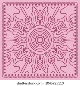 Decorative Geometric Pattern With Round Ornament in Ethnic Style. Abstract Floral Mandala Art. vector illustration. For Fashion Background, Wallpaper, Home Decor, Interior Design