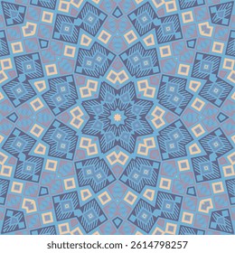 Decorative geometric periodic ornament vector design. Funky patchwork motif. Stylized mosaic texture. Mexican ethnic print. Artistic backdrop.