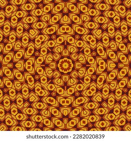 Decorative geometric periodic pattern vector design. Flat wallpaper print. Mix mosaic texture. Majolica folk composition. Tiled shapes geometry.