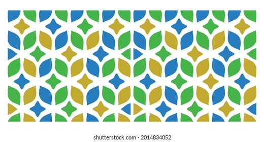 Decorative geometric repeating pattern inspired by Doors And Windows Al-Yemen traditional paintings
