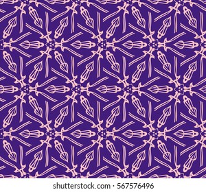 decorative geometric seamless background. vector illustration. for interior design, wallpaper, fabric textile. purple, yellow color