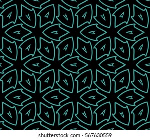 decorative geometric seamless background. vector illustration. for interior design, wallpaper, fabric textile. black, green color