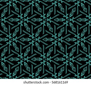 decorative geometric seamless background. vector illustration. for interior design, wallpaper, fabric textile. black, green color